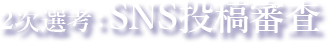 2次選考:SNS投稿審査
