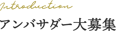 Introduction アンバサダー大募集